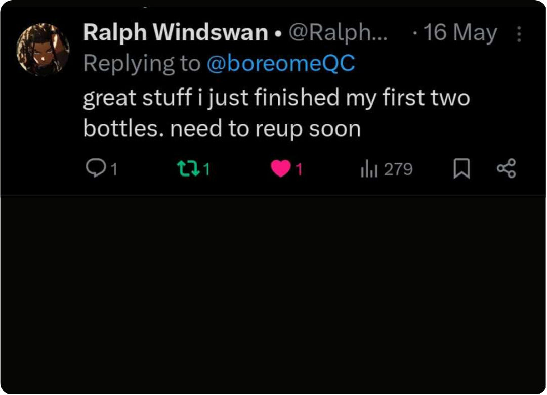 Twitter testimonial snippet